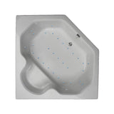 60 in. Corner Drop-in Air Bathtub in Sterling Silver - Super Arbor