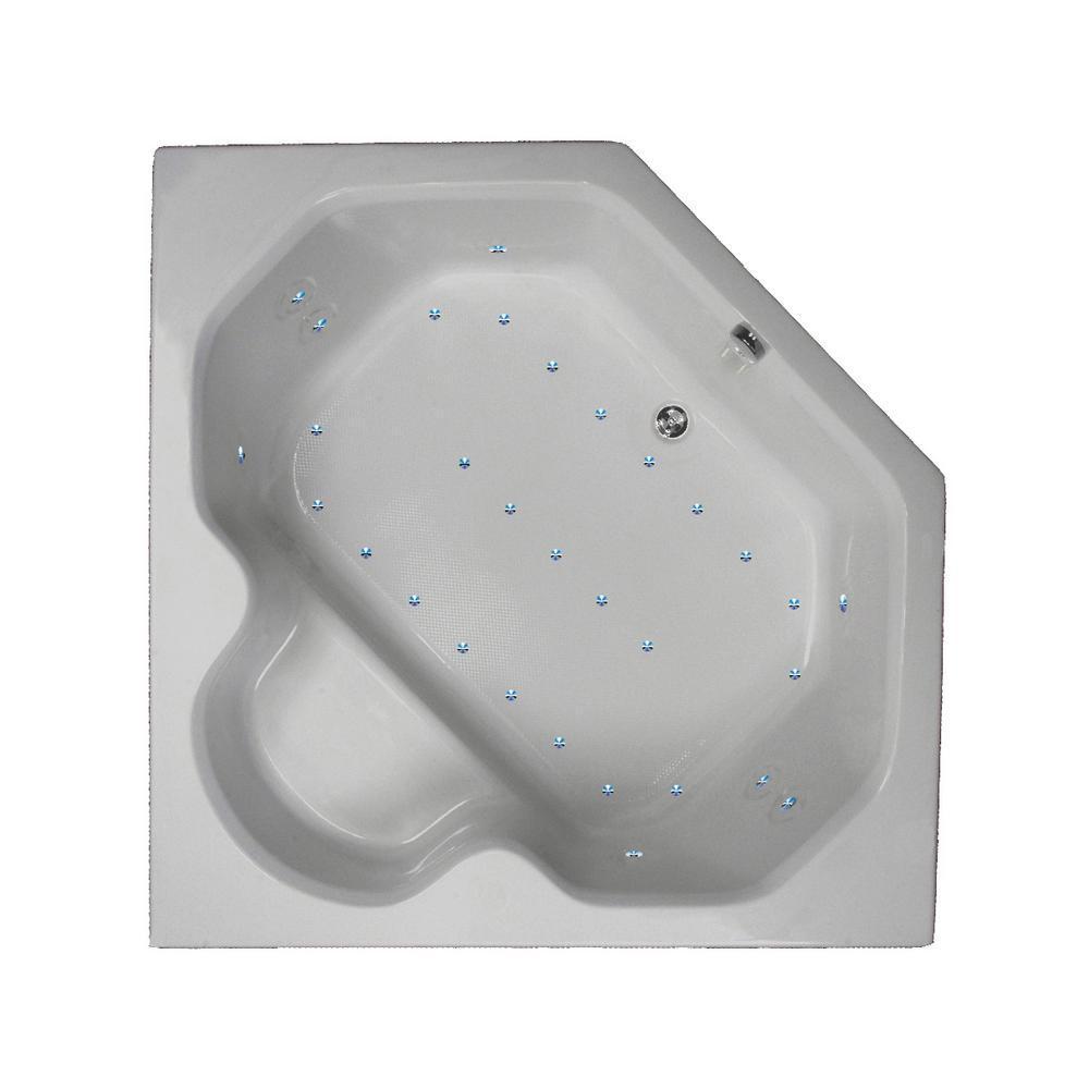 60 in. Corner Drop-in Air Bathtub in Sterling Silver - Super Arbor