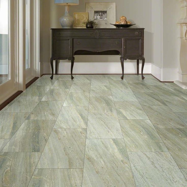 Shaw 8-Piece 12-in x 24-in Limestone Interlocking Vinyl Tile