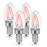 YANSUN 20-Watt Equivalent C7 Edison Blue LED Filament Light Bulb (4-Pack)