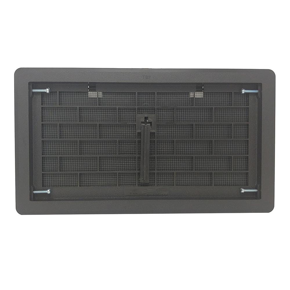16 in. x 8 in. ABS Plastic Replacement Manual Foundation Vent in Black - Super Arbor