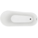 67 in. Acrylic Single Slipper Flatbottom Non-Whirlpool Bathtub in Glossy White - Super Arbor
