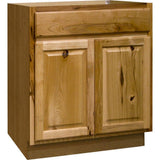 Hampton Assembled 30 in. x 34.5 in. x 24 in. Base Kitchen Cabinet with Ball-Bearing Drawer Glides in Satin White - Super Arbor