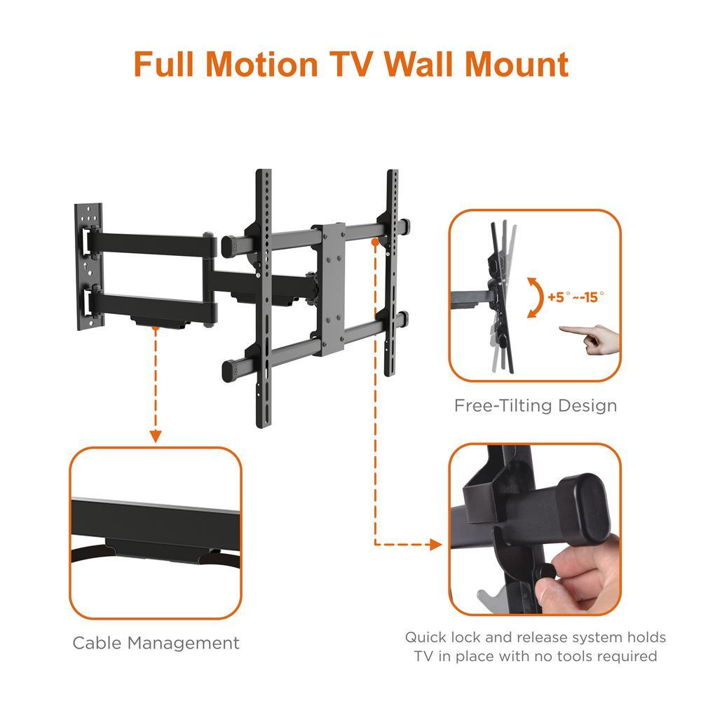 Full Motion Wall Mount for 32 in. to 90 in. TVs - Super Arbor