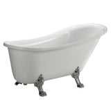 Jacqueline 5.7 ft. Acrylic Clawfoot Non-Whirlpool Bathtub in White - Super Arbor
