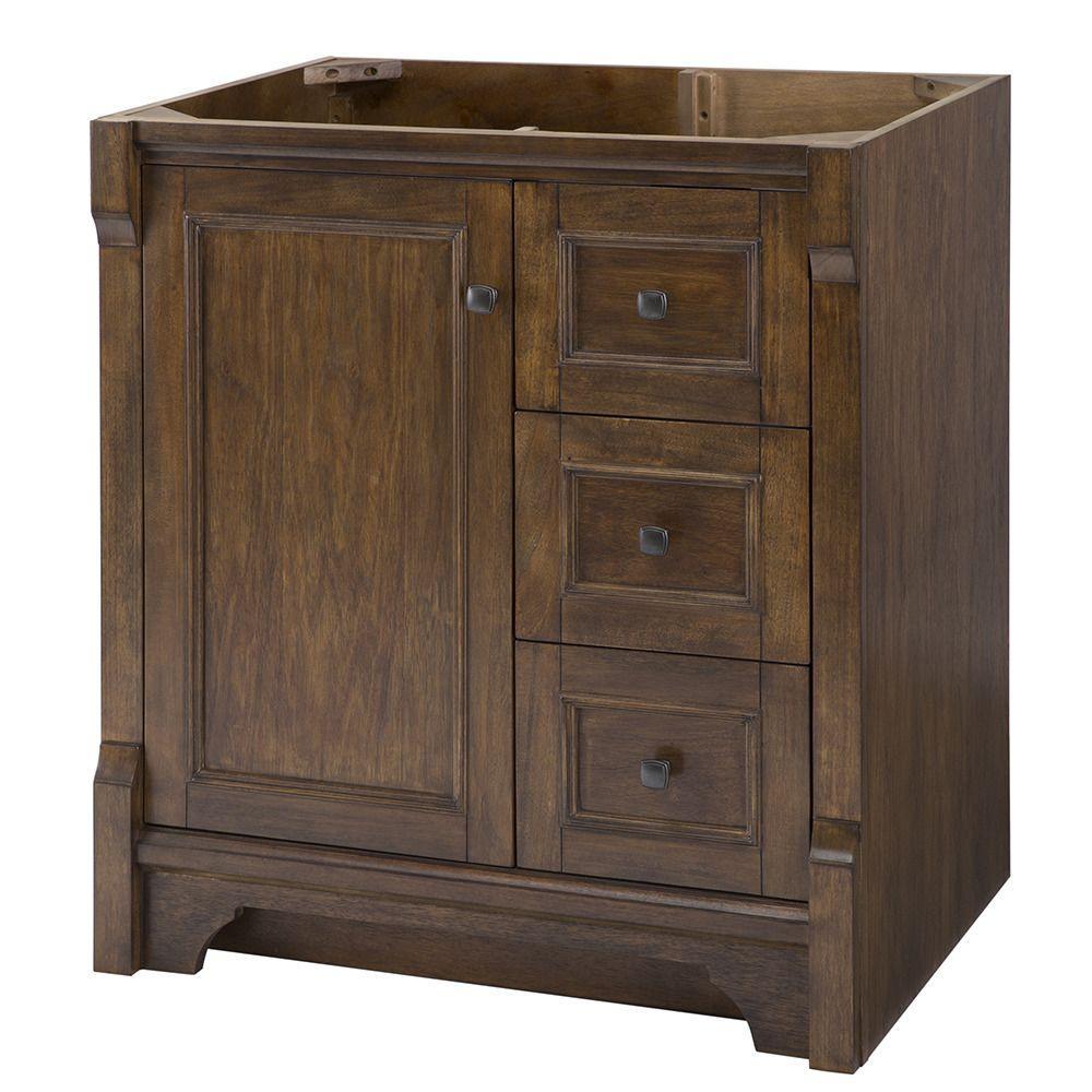 Creedmoor 36 in. W Bath Vanity Cabinet Only in Walnut with Left Hand Drawers - Super Arbor