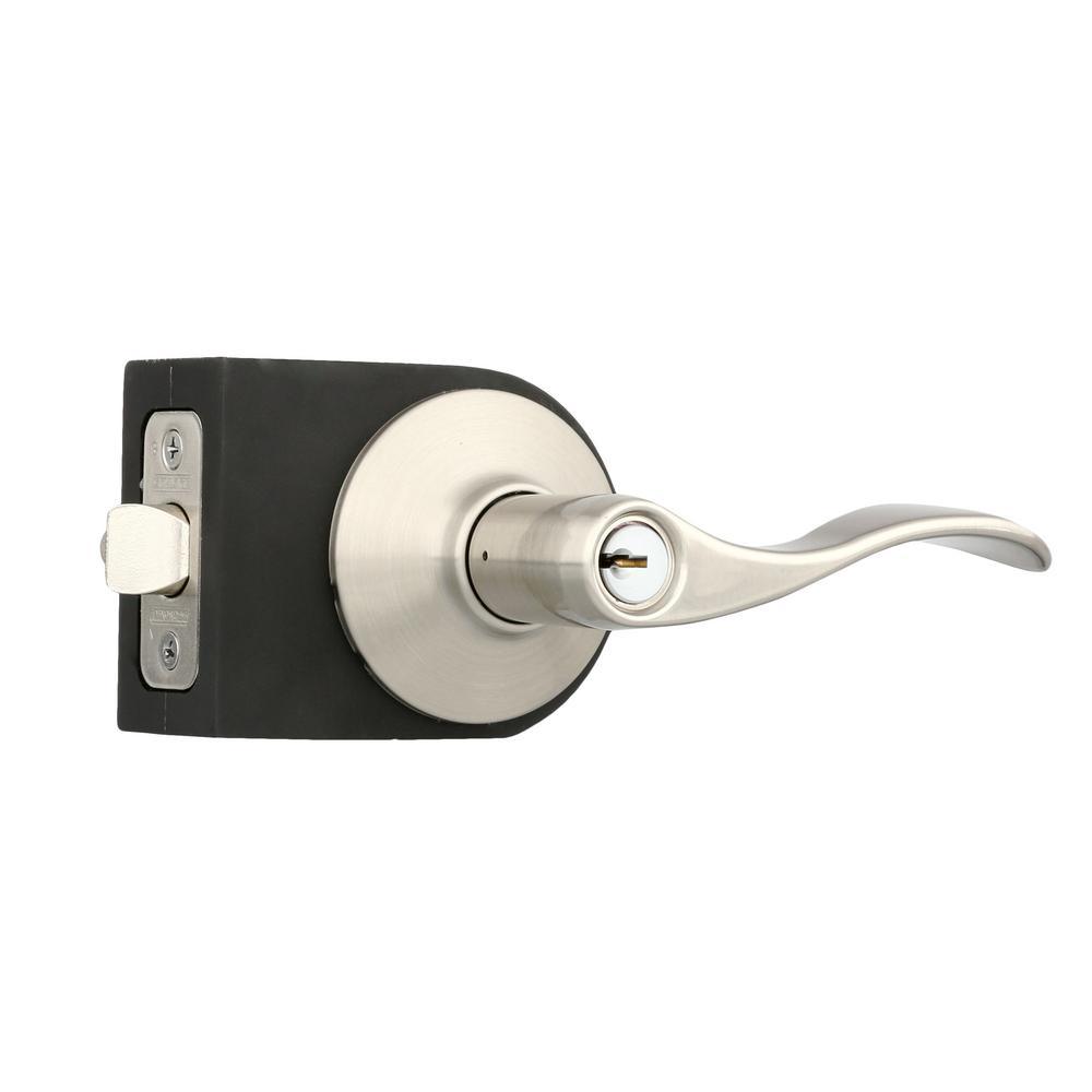 Accent Satin Nickel Keyed Entry Door Lever - Super Arbor