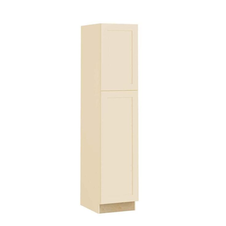 Home Decorators Collection Newport 18 in. W x 24 in. D x 84 in. H Assembled Plywood Pantry Kitchen Cabinet in Blended Cream with 4ROT Soft Close LH