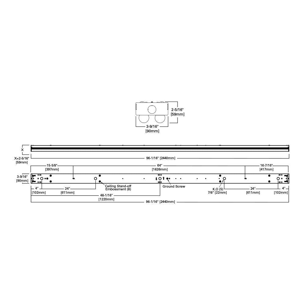 8 ft. 2-Light Linear White Integrated LED Garage Strip Light with 8200 Lumens, 4000K - Super Arbor
