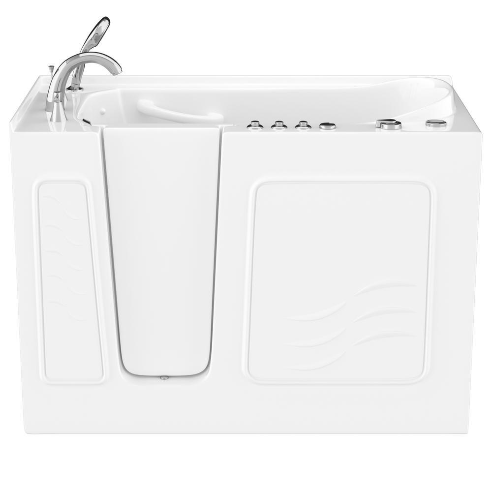 HD Series 53 in. Left Drain Quick Fill Walk-In Whirlpool and Air Bath Tub with Powered Fast Drain in White - Super Arbor