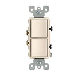 Decora 15 Amp Single Pole Dual Switch, White - Super Arbor