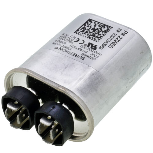 Lennox 22W80 capacitor - detail view (Voltage: 370V; MFD: 10)