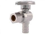 SharkBite Brass 1/2-in PEX Barb x 1/4-in OD Compression Quarter Turn Angle Valve