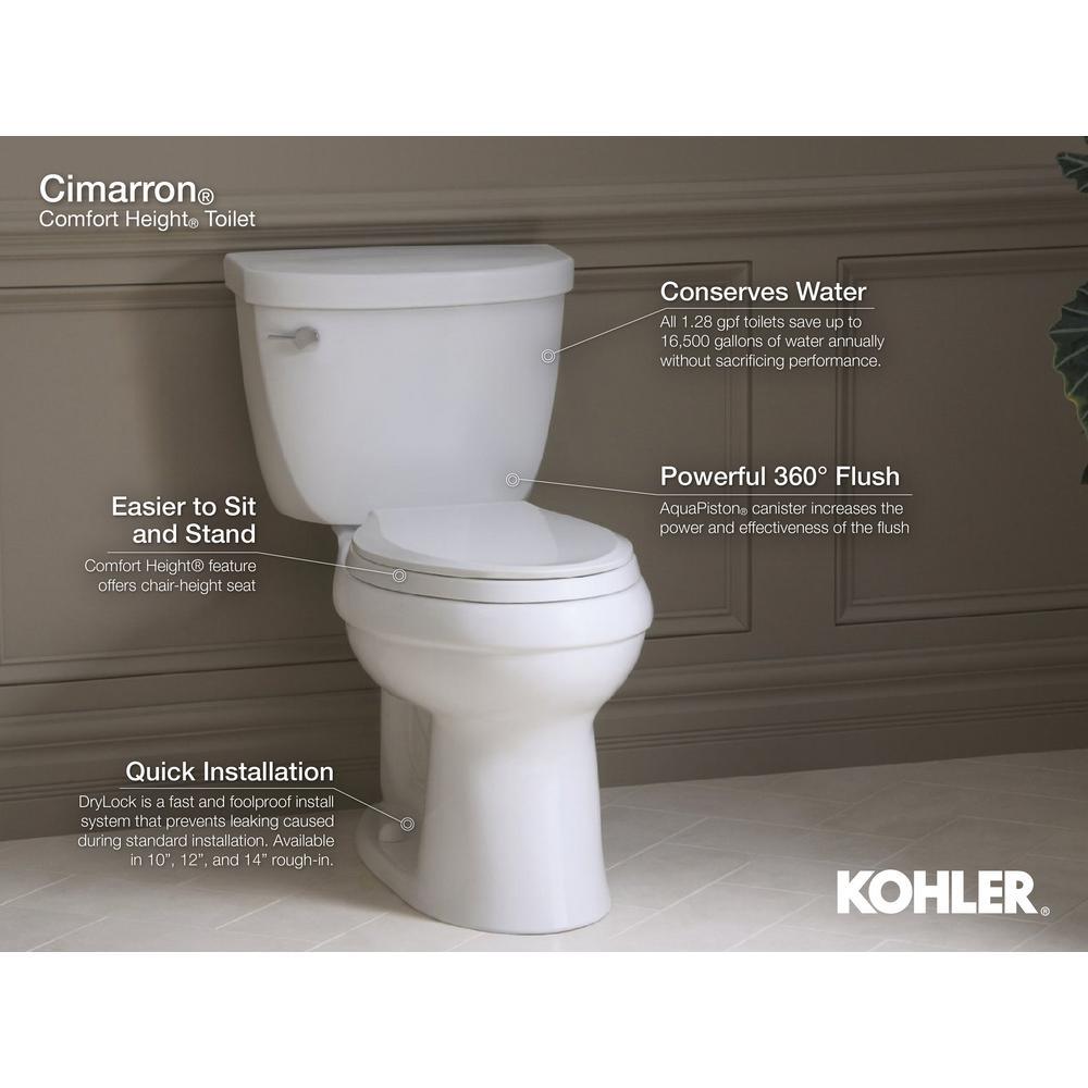 Cimarron 1.28 GPF Single Flush High Efficiency Toilet Tank Only with AquaPiston Flushing Technology in White - Super Arbor