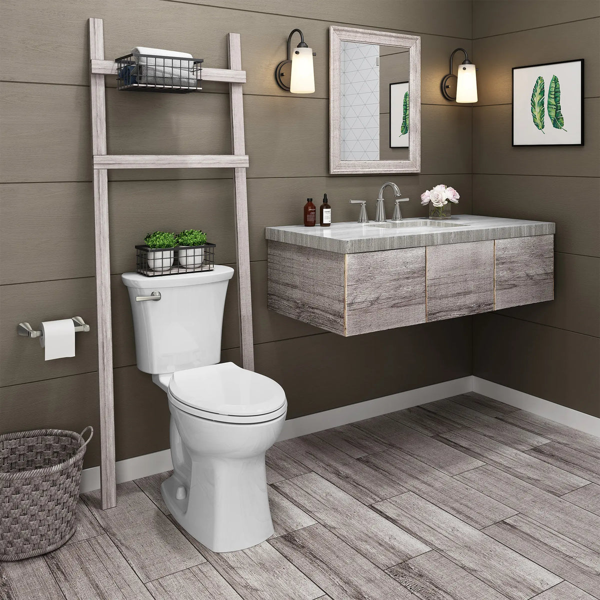 American Standard Edgemere White WaterSense Elongated Chair Height 2-Piece Toilet, 12-in Rough-In