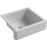 Whitehaven Farmhouse Undermount Short Apron Front Cast Iron 24 in. Single Bowl Kitchen Sink in White