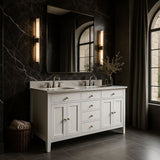 Home Decorators Collection Austen 60-Inch Double Sink Bathroom Vanity with Cultured Marble Top