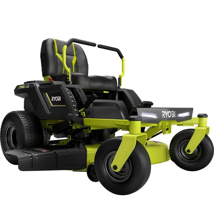 RYOBI 42 in. 75 Ah Battery Electric Riding Zero Turn Mower and Bagging Kit