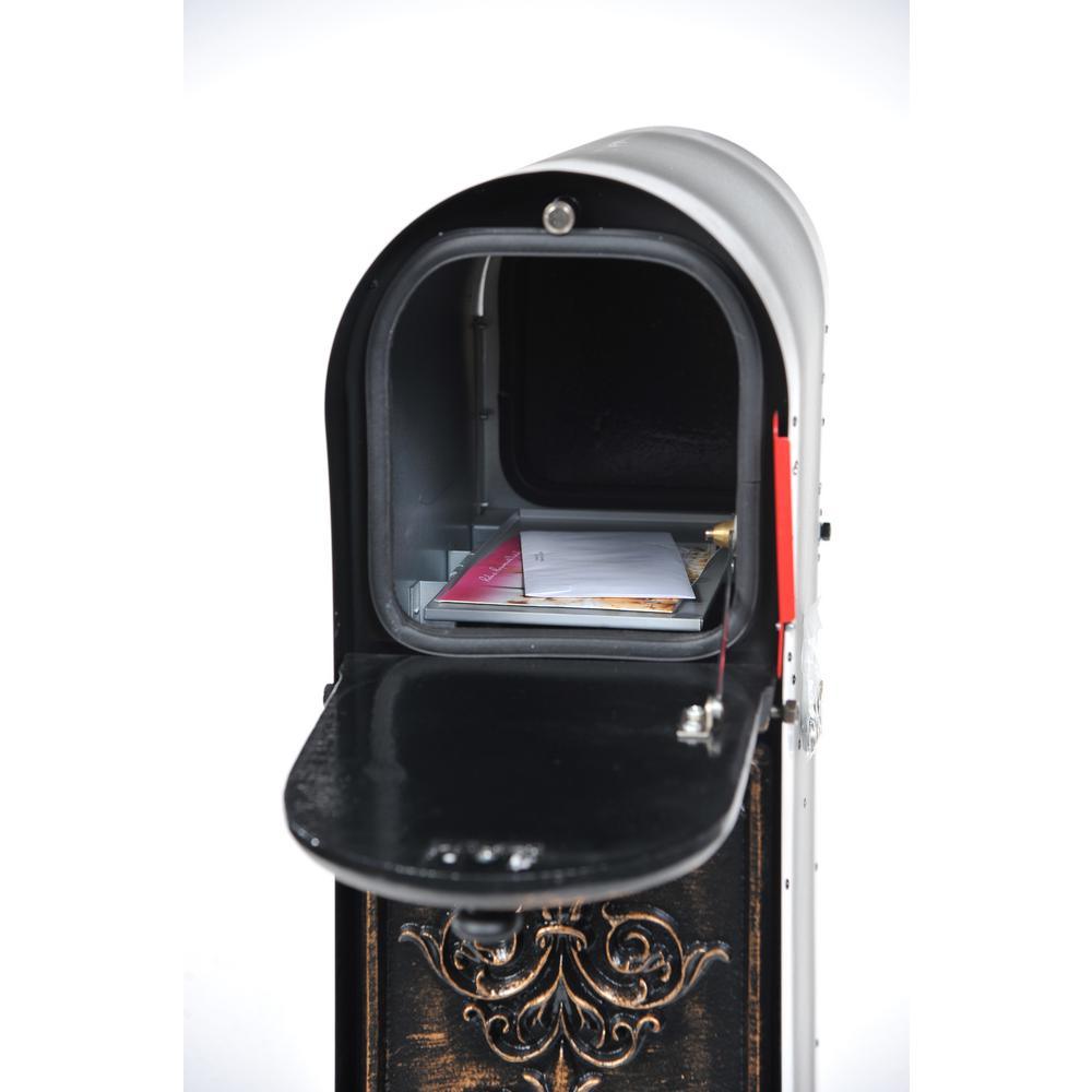 Climbing Leaf 4-Door Front and Back Access Lockable Ground Mount Mailbox in Silver Pewter - Super Arbor