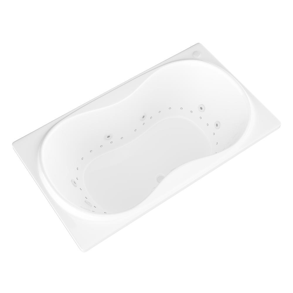 Star 6 ft. Rectangular Drop-in Whirlpool and Air Bath Tub in White - Super Arbor