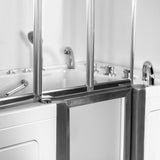 Elite 52 in. Walk-In Whirlpool and Air Bath Bathtub in White with RH Door, Thermostatic Faucet, Dual Drain,Shower Screen - Super Arbor