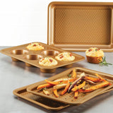 Ayesha Bakeware Toaster Oven Baking Set, Copper, 4-Piece