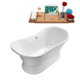68 in. Acrylic Flatbottom Non-Whirlpool Bathtub in White - Super Arbor