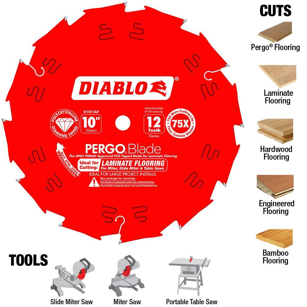10 in. x 12-Tooth Polycrystalline Diamond (PCD) Tipped Ultimate Flooring Blade - Super Arbor