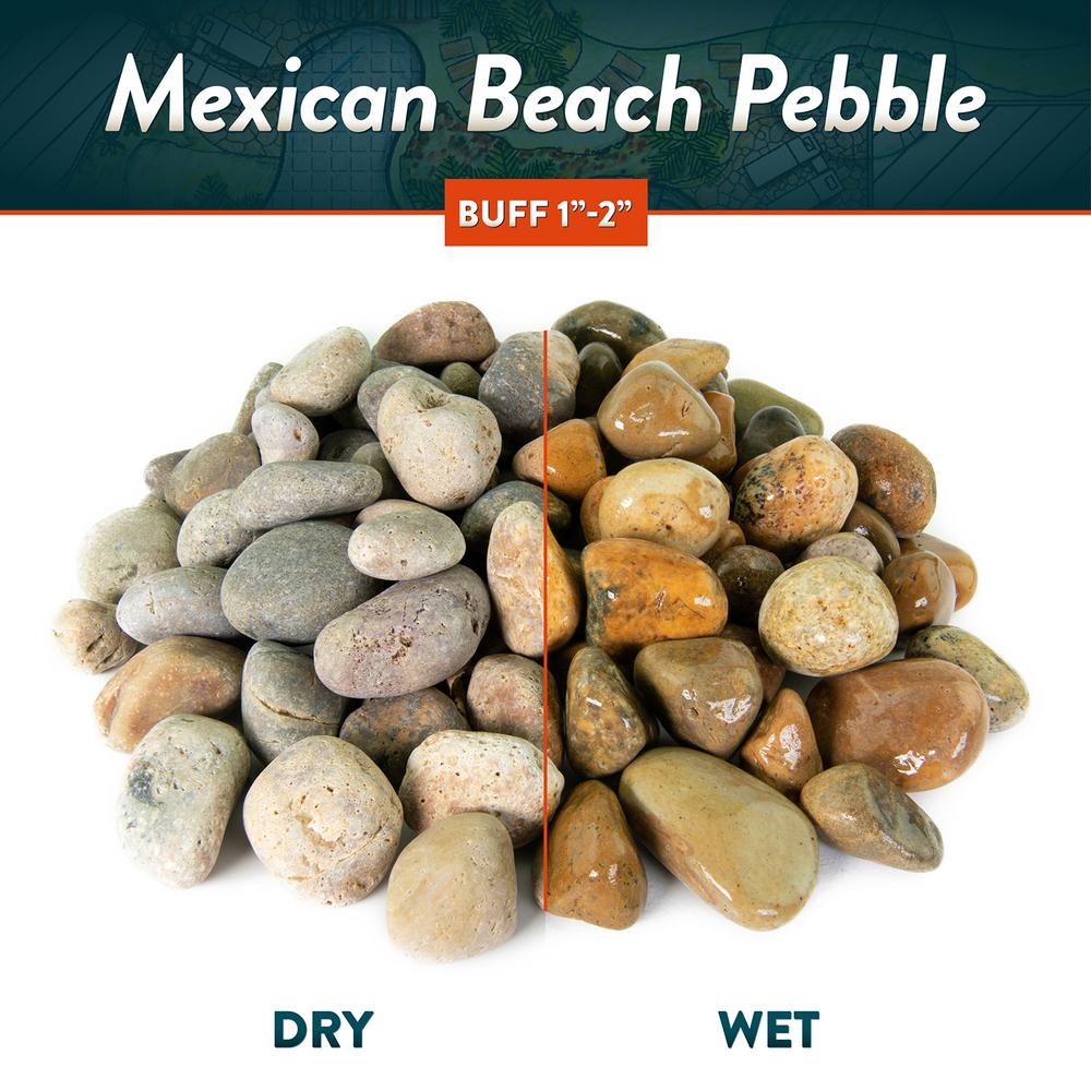 Southwest Boulder & Stone 1.17 cu. ft. 1/2 in. to 1 in. Buff Mexican Beach Pebble Smooth Round Rock for Gardens, Landscapes and Ponds - Super Arbor