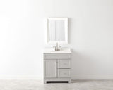 Style Selections Ellenbee 30.5-in Gray Single Sink Bathroom Vanity with White Cultured Marble Top