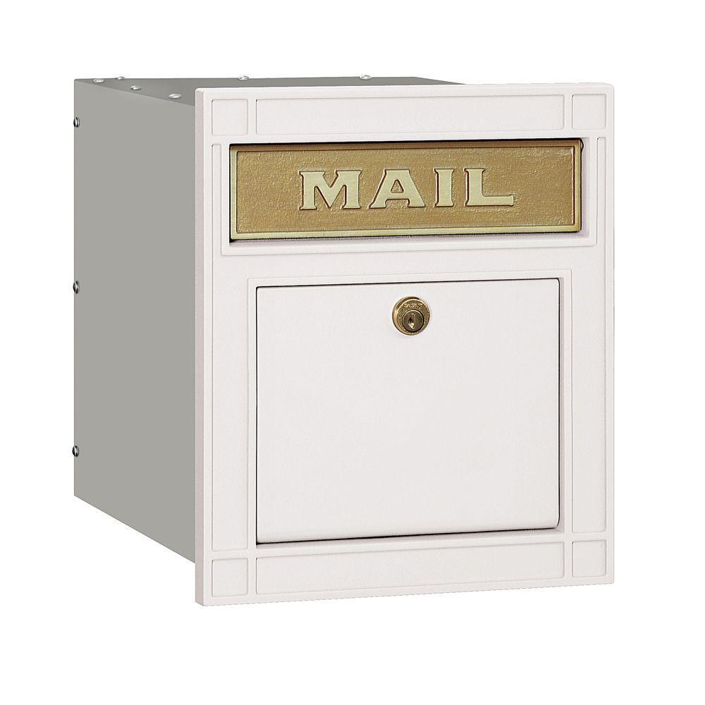 4100 Series 11.5 in. W x 13.25 in. H x 15.75 in. D Black Locking Plain Door Cast Aluminum Column Mailbox - Super Arbor