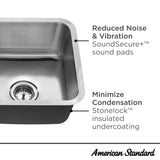 American Standard Danville 32 x 18-in Stainless Steel Double Equal Bowl Undermount Residential Kitchen Sink