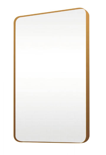 24 in. W x 36 in. H Rectangle Aluminum Alloy Framed Wall Bathroom Vanity Mirror in Gold