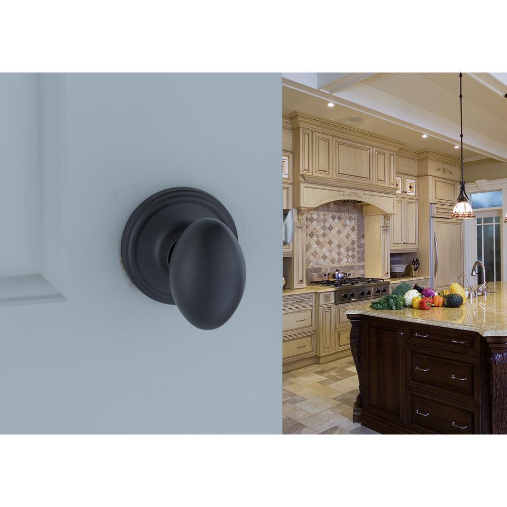 Egg Black Passage Hall/Closet Door Knob - Super Arbor