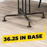 3/4 in. Black Pipe 36.25 in. L x 29.25 in. H Blackjack Design Kitchen Table Kit