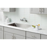 2-Handle Wall-Mount Kitchen Faucet with Soap Dish in Chrome - Super Arbor