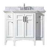Sassy 60 in. Vanity in White with Marble Vanity Top in Carrara White - Super Arbor