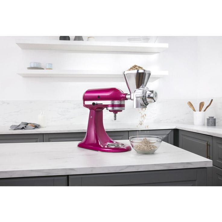 All Metal Grey Grain Mill Attachment for KitchenAid Stand Mixer