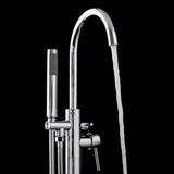 67 in. Fiberglass White Acrylic Tub for Bathtub with Tub Filler Combo - Modern Flat Bottom Stand Alone Tub - Super Arbor