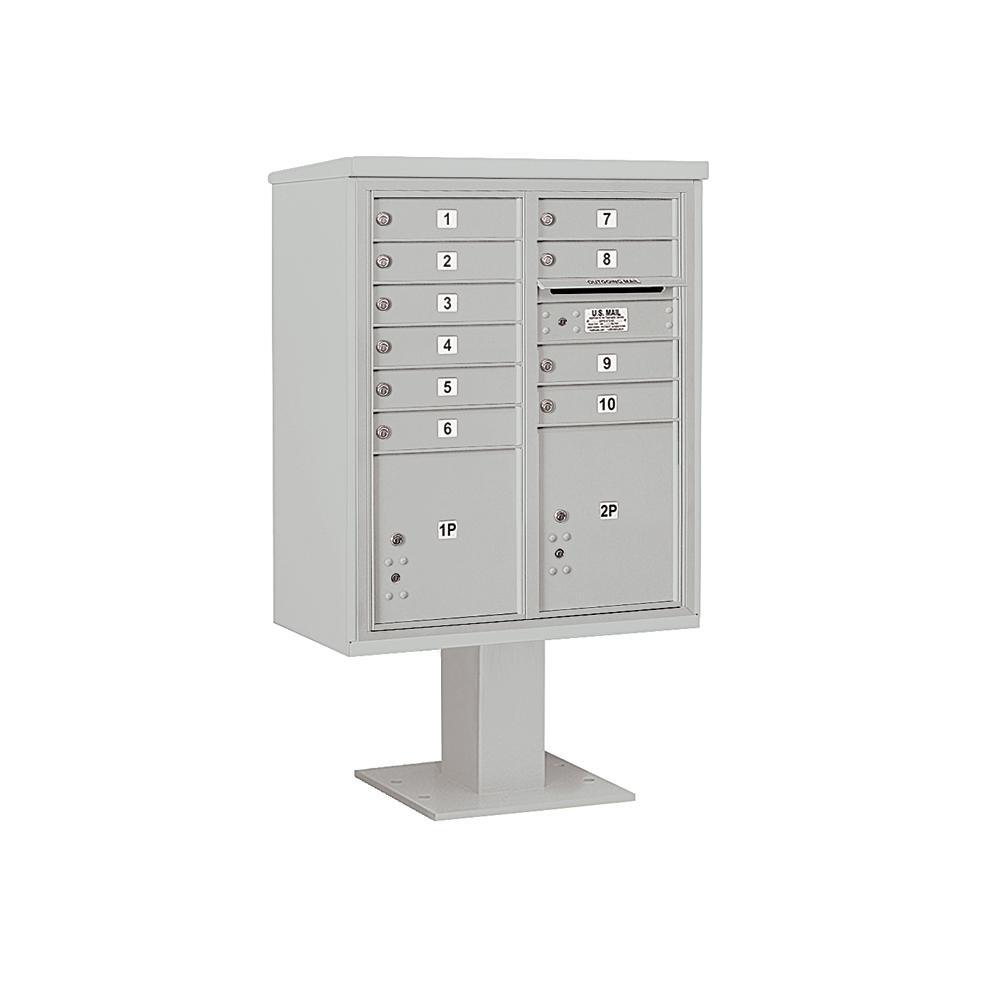3400 Horizontal Series 10-Compartment 2-Parcel Locker Pedestal Mount Mailbox - Super Arbor