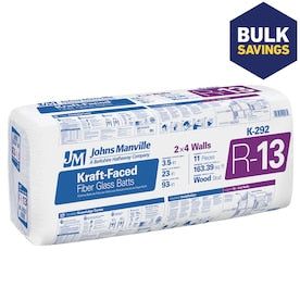 Energy Star Qualified; Johns Manville R-13 Fiberglass Batt Insulation with Sound Barrier (23-in W x 93-in L)
