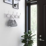 Sleek Square 24 in. White and Satin Nickel Hook Rack - Super Arbor
