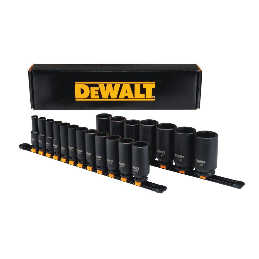 1/2 in. Drive SAE Deep Impact Socket Set (19-Piece) - Super Arbor