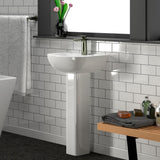 Compact 450 18 in. Pedestal Combo Bathroom Sink for 8 in. Widespread in White - Super Arbor