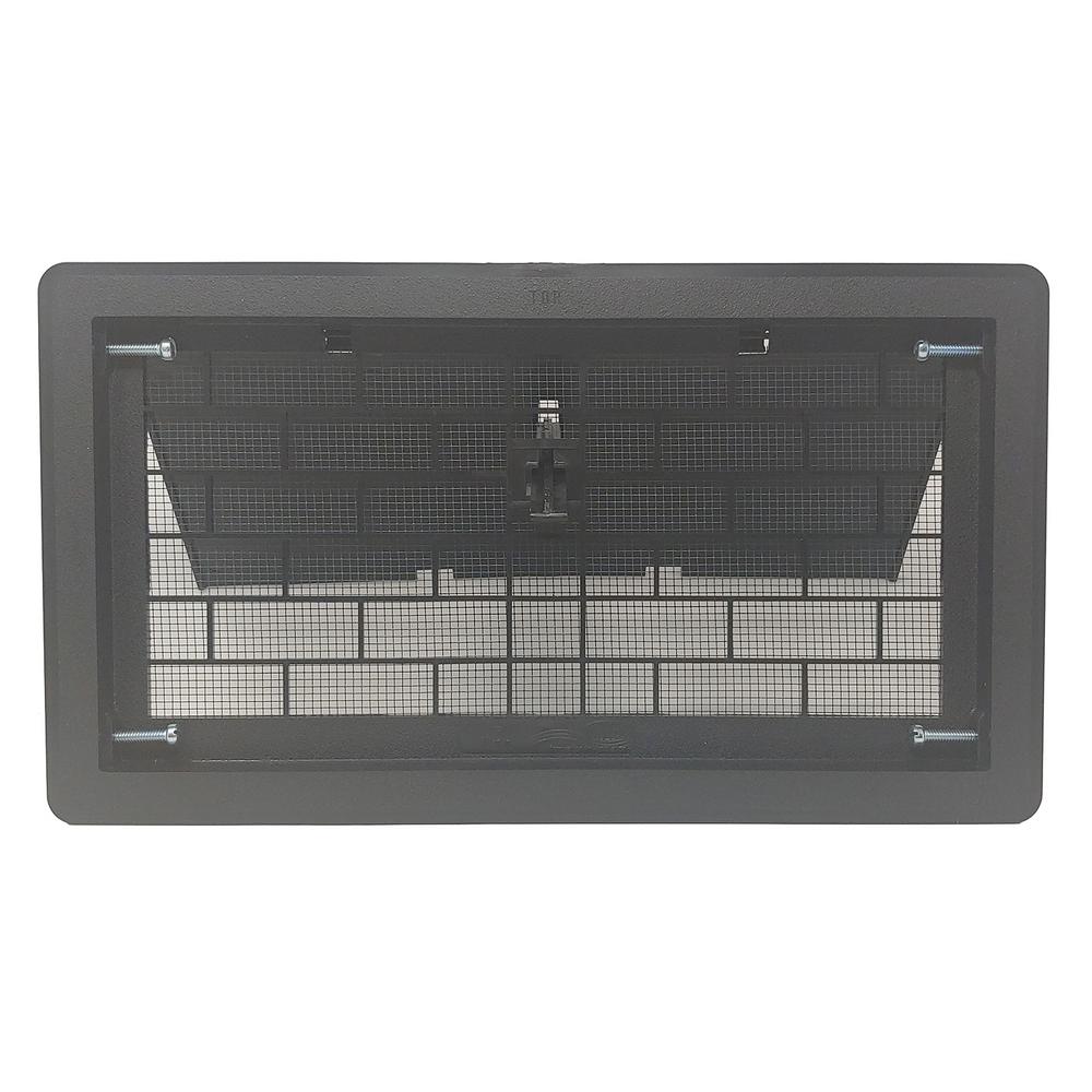 16 in. x 8 in. ABS Plastic Replacement Manual Foundation Vent in Black - Super Arbor