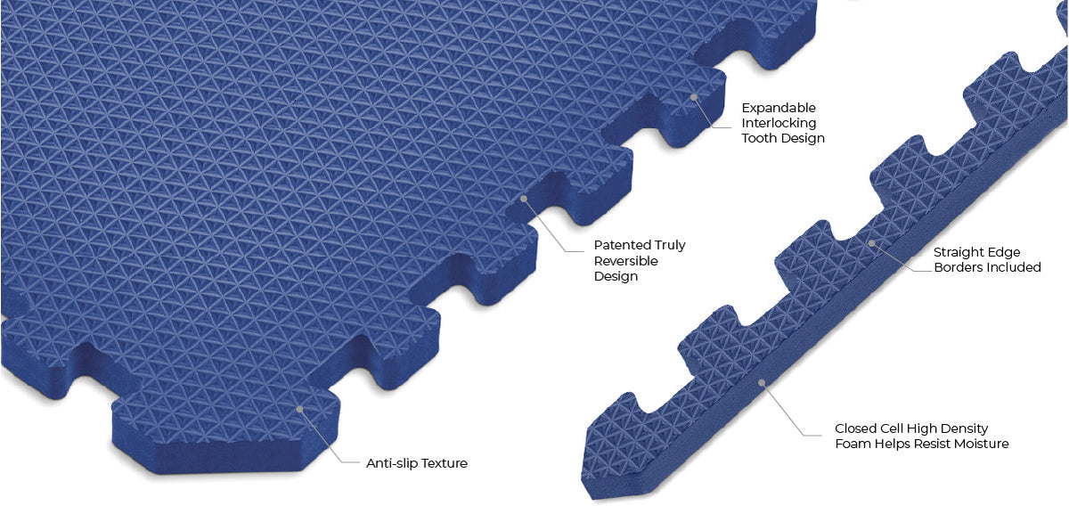 Norsk Solid Blue 24 in. x 24 in. EVA Foam Sport Interlocking Tiles (4-Pack)