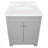 Style Selections Ellenbee 24-in Gray Single Sink Bathroom Vanity with White Cultured Marble Top