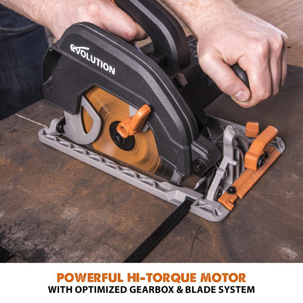 15 Amp 7-1/4 in. Circular Saw with LED Light, Electric Brake, 13 ft. Rubber Power Cord and Multi-Material Blade - Super Arbor