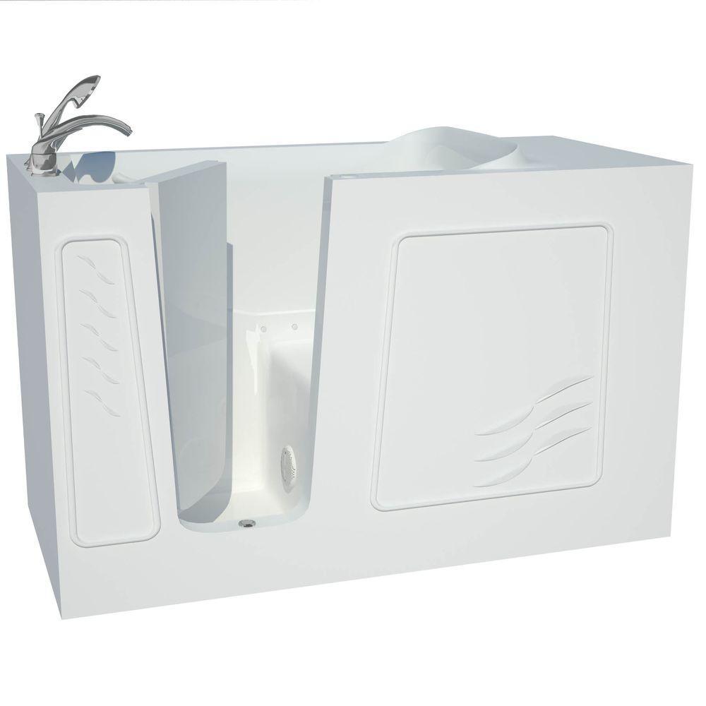 Builder's Choice 53 in. Right Drain Quick Fill Walk-In Air Bath Tub in White - Super Arbor