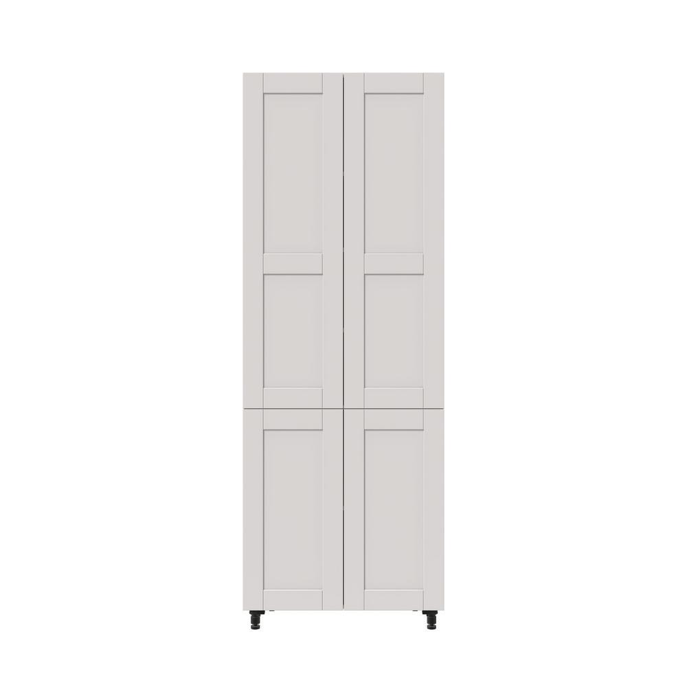 Shaker Assembled 30 in. x 84.5 in. x 24 in. Pantry Cabinet in Vanilla White - Super Arbor